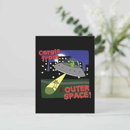 Corgis uit de buitenruimte briefkaart (Staand voorkant)