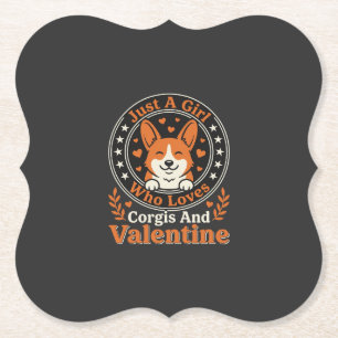 Corgis Valentijnsontwerp voor meisjes die van Corg Kartonnen Onderzetters