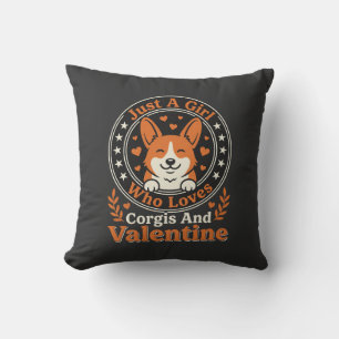 Corgis Valentijnsontwerp voor meisjes die van Corg Kussen