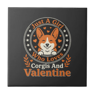 Corgis Valentijnsontwerp voor meisjes die van Corg Tegeltje