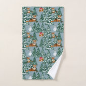 Corgis versiert de kerstboom in Forest Blue Bad Handdoek (Handdoek)