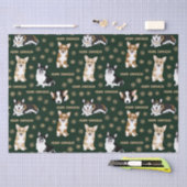 Corgis viert kerst - groen patroonwikkelen tissuepapier (Craft)