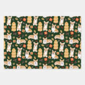 Corgis viert kerstpatroon 3 kleuren inpakpapier vel (Voorkant 3)