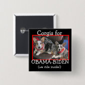 Corgis voor Obama-Biden Vierkante Button 5,1 Cm (Voorkant /achterkant)