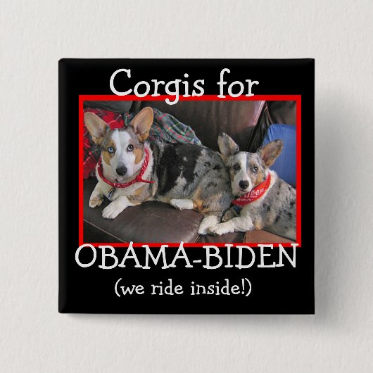 Corgis voor Obama-Biden Vierkante Button 5,1 Cm (Voorkant)
