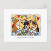 Corgis weet hoe je moet feesten! Hond aangepaste v Briefkaart (Voorkant)