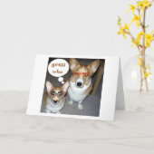 CORGIS ZEGT RAAD EENS WIE JE EEN FIJNE VERJAARDAG  KAART (Gele Bloem)