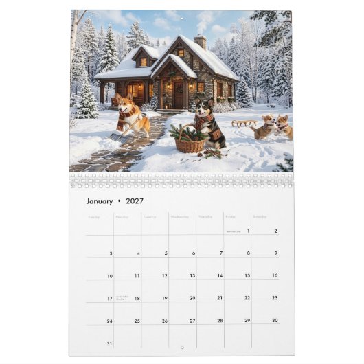 Corgivale Kalender 2027 (Jan 2027)