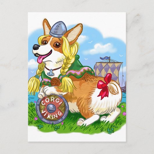 CorgiViking Briefkaart (Voorkant)