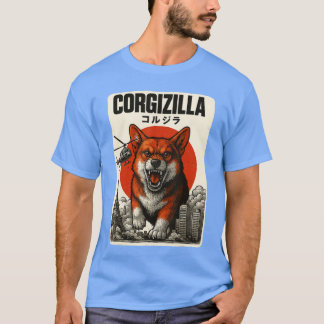 CorgiZilla Japanse Kunst Cute Corgi Hond Cadeaus V T-shirt