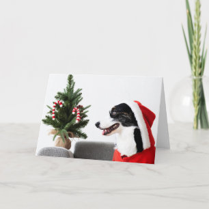 CORGY IN EEN Santa hat Gevouwen Wenskaart Kaart
