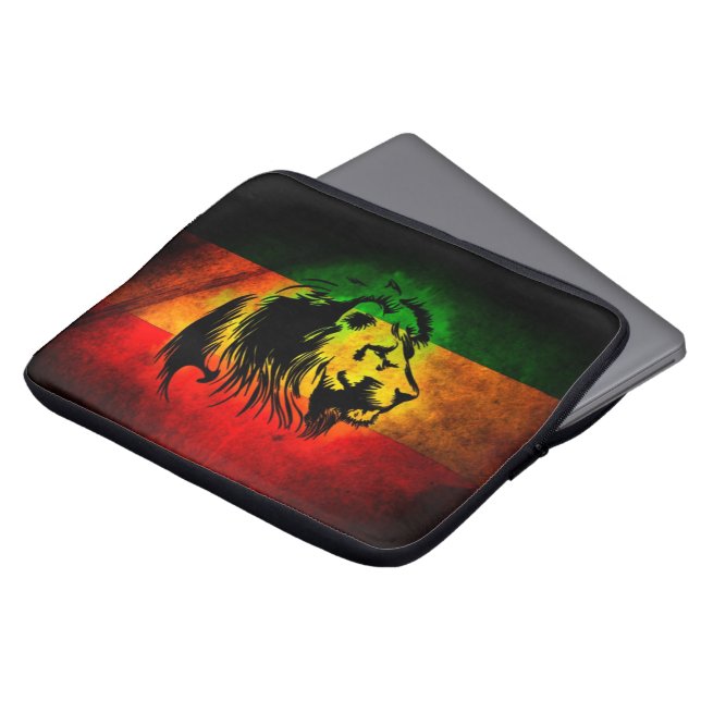 Cori Reith Rasta reggae lion Laptop Sleeve (Voorkant top)