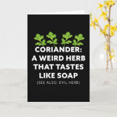Coriander A Herb die smaakt naar zeep Kaart (Gele Bloem)