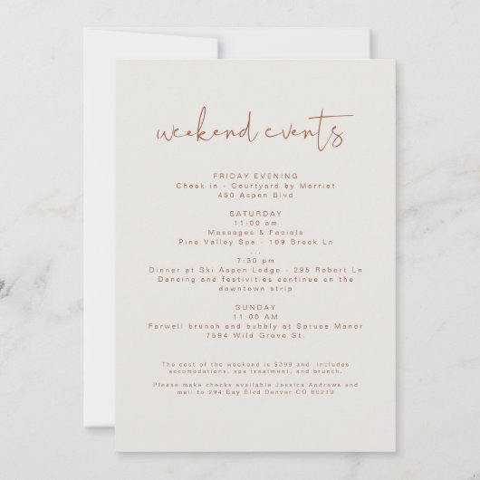 CORIANDER Bohemian Burnt Oranje Bachelorette Kaart (Achterkant)