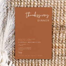 CORIANDER Bohemian Terracotta Thanksgiving Dinner Kaart