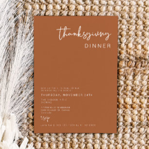 CORIANDER Bohemian Terracotta Thanksgiving Dinner Kaart
