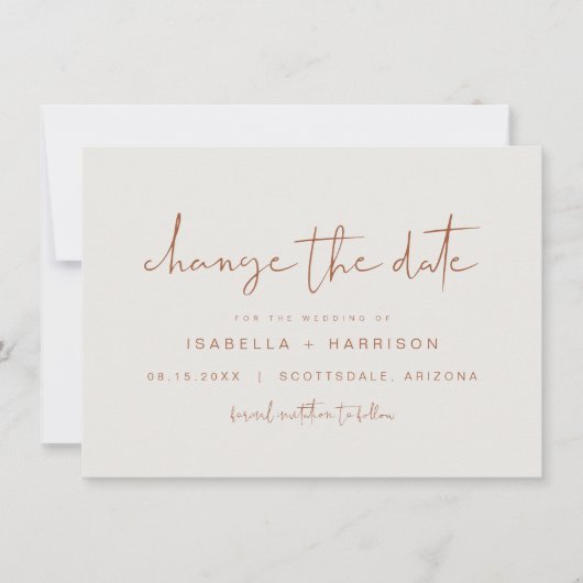 CORIANDER Bohemian Terracotta Verander de datum Kaart (Voorkant)