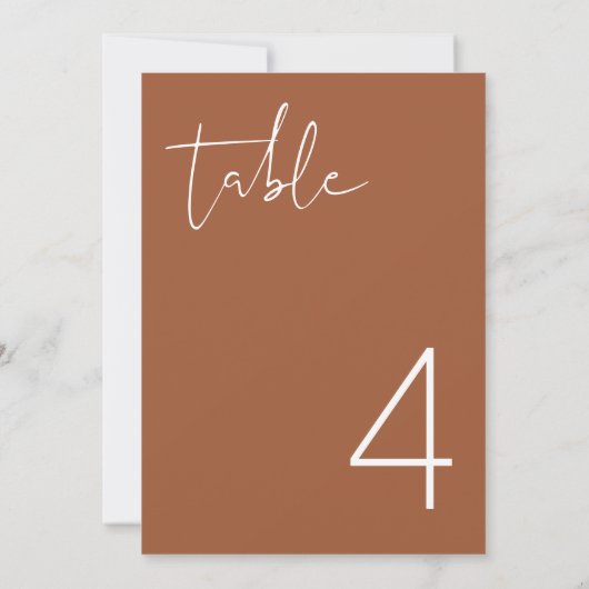 CORIANDER Boho Burnt Oranje Modern Table Number Kaart (Achterkant)