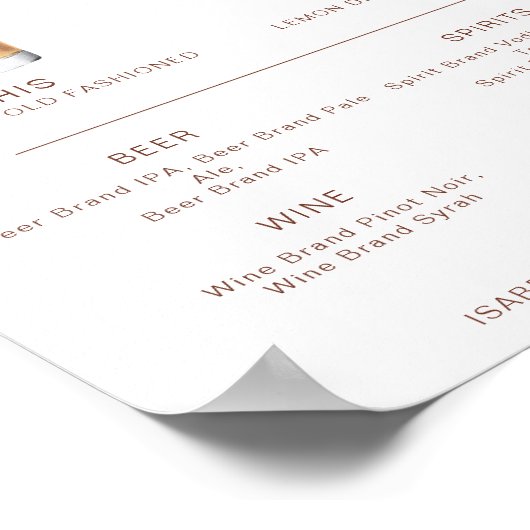 CORIANDER Boho Cocktail Signature drank Bar Menu  Poster (Hoek)