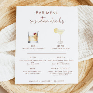 CORIANDER Boho Cocktail Signature Drink Bar Menu  Poster