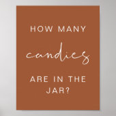 CORIANDER Boho Hoeveel Snoepjes Baby shower Poster (Voorkant)