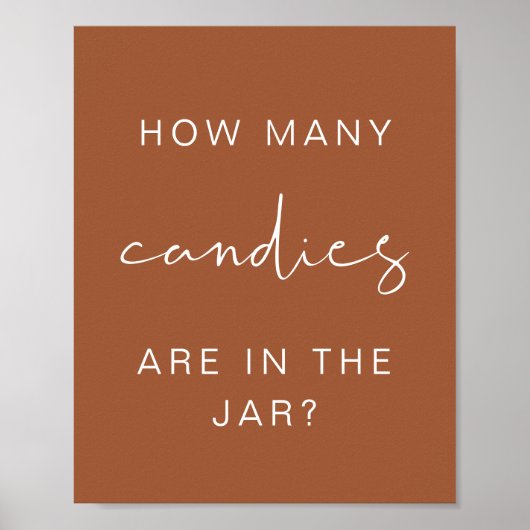 CORIANDER Boho Hoeveel Snoepjes Baby shower Poster (Voorkant)