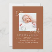 CORIANDER Boho Newborn One Foto Aankondiging (Voorkant)