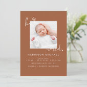 CORIANDER Boho Newborn One Foto Aankondiging (Staand voorkant)
