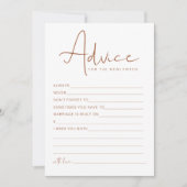 CORIANDER Boho Pas getrouwd Advice and Wishes Game Kaart (Voorkant)