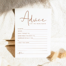 CORIANDER Boho Pas getrouwd Advice and Wishes Game Kaart