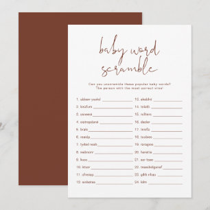 CORIANDER Boho Roestige Baby Woord Verwarring Spel Kaart