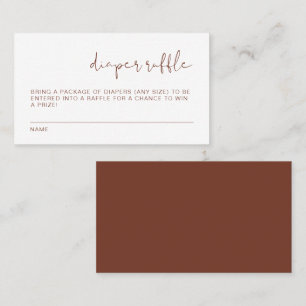 CORIANDER Boho Rust Colored Diaper Raffle Kaart Plaatskaartje