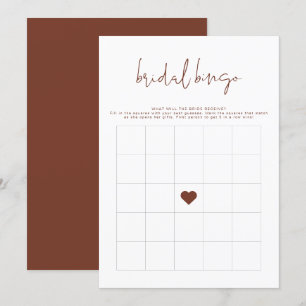 CORIANDER Boho Rust Colored Shower Bingo Game Kaart