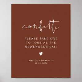 CORIANDER Boho Rust Confetti Toss Sign Poster