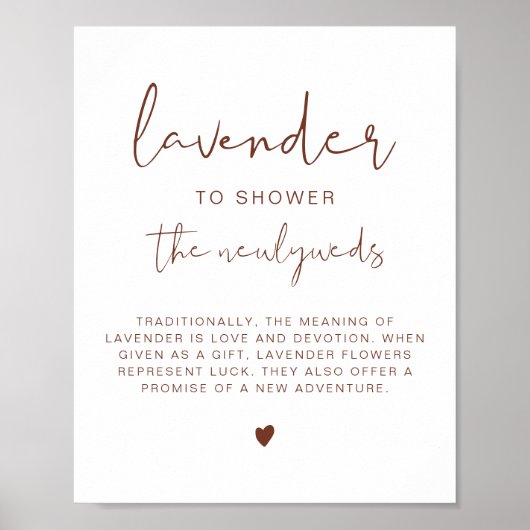 CORIANDER Boho Rust Lavender Toss Wedding Sign Poster (Voorkant)
