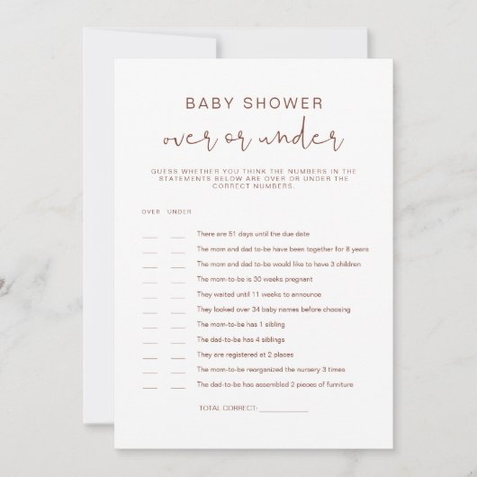 CORIANDER Boho Rust over onder Baby shower Kaart (Voorkant)