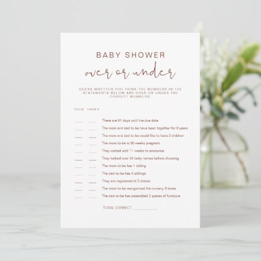 CORIANDER Boho Rust over onder Baby shower Kaart (Staand voorkant)