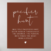 CORIANDER Boho Rust Pacifier Hunt Baby shower Game Poster (Voorkant)