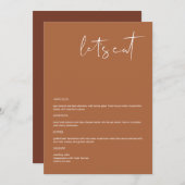 CORIANDER Boho Terracotta 5x7" Laten we het menu E (Voorkant / Achterkant)