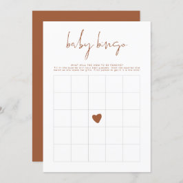 CORIANDER Boho Terracotta Baby shower Bingo Game I Kaart