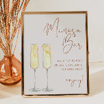 CORIANDER Boho Terracotta Bridal Mimosa Bar Sign Poster<br><div class="desc">Dit mimosa barteken is voorzien van twee gestileerde mimosa's, een stijlvol, handgeschreven lettertype, bohemiene terracotta verbrande oranje en beige kleurencombinatie en een modern, minimalistisch ontwerp. Verander gemakkelijk de doopvont en achtergrondkleur om uw gebeurtenis aan te passen. Dit is perfect voor een bruiloft, een paar douches, een vrijgezellenfeest, een verlovingsfeest of...</div>