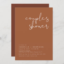CORIANDER Boho Terracotta Couples Shower Invitatio Kaart
