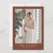 CORIANDER Boho Terracotta en Rust Baby shower Kaart (Achterkant)