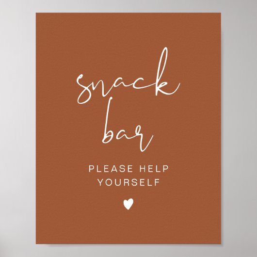CORIANDER Boho Terracotta Modern Snack Bar Poster (Voorkant)