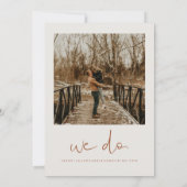 CORIANDER Boho Terracotta Oranje Foto Weddenschap Kaart (Achterkant)