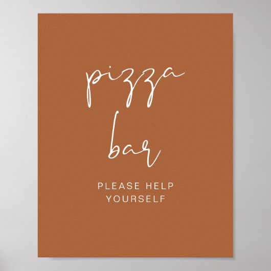 CORIANDER Boho Terracotta Pizza Bar Poster (Voorkant)