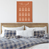 CORIANDER Boho Terracotta Rust Seast Chart Canvas Afdruk (Insitu (Slaapkamer))
