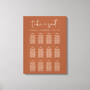 CORIANDER Boho Terracotta Rust Seast Chart Canvas Afdruk