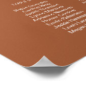 CORIANDER Boho Terracotta Rust Wedding Seding Poster (Hoek)