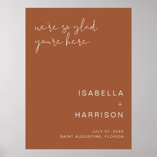 CORIANDER Boho Terracotta Trouw Welkomstposter Poster (Voorkant)